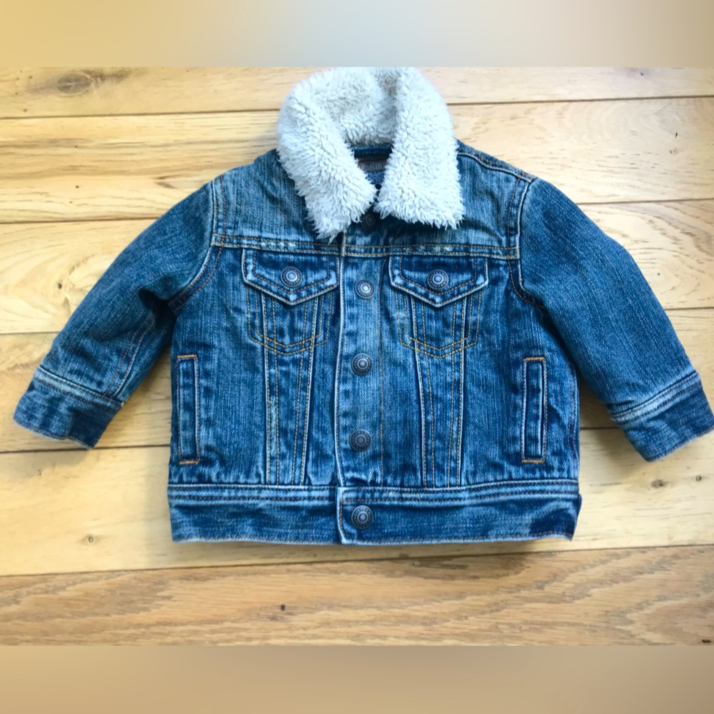Baby Polo Ralph Lauren Sherpa Jean Jacket, very warm, quilted lined.